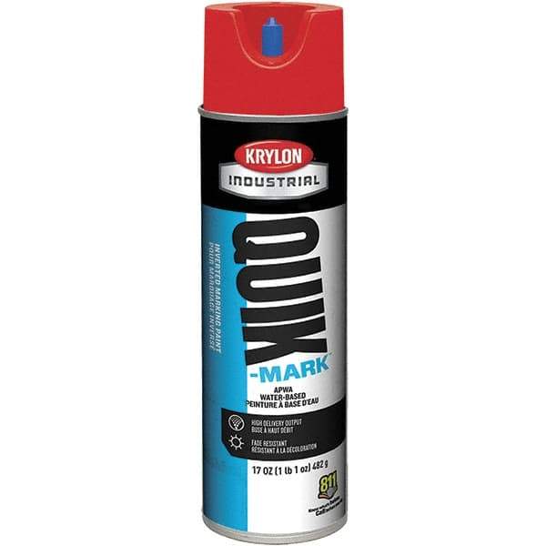 Krylon - 20 fl oz Red Marking Paint - 50 to 60 Sq Ft Coverage, Water-Based Formula - Industrial Tool & Supply