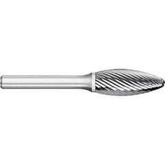 Titan USA - Burrs; Head Shape: Flame ; Industry Specification: SH-5 ; Tooth Style: Single Cut ; Cutting Diameter (Inch): 1/2 ; Cutting Diameter (Decimal Inch): 0.5000 ; Shank Diameter (Inch): 1/4 - Exact Industrial Supply