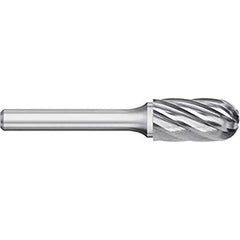 Titan USA - Burrs; Head Shape: Cylinder Ball End ; Industry Specification: SC-5NF ; Tooth Style: Aluma Cut ; Cutting Diameter (Inch): 1/2 ; Cutting Diameter (Decimal Inch): 0.5000 ; Shank Diameter (Inch): 1/4 - Exact Industrial Supply