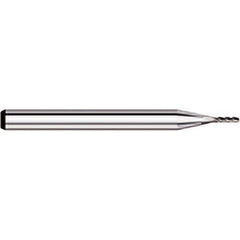 Corner Radius End Mill: 0.06″ Dia, 0.18″ LOC, 0.005″ Radius, 4 Flutes, Solid Carbide 1-1/2″ OAL, 1/8″ Shank Dia, 30 ° Helix, Bright/Uncoated, Corner Radius End, Centercutting