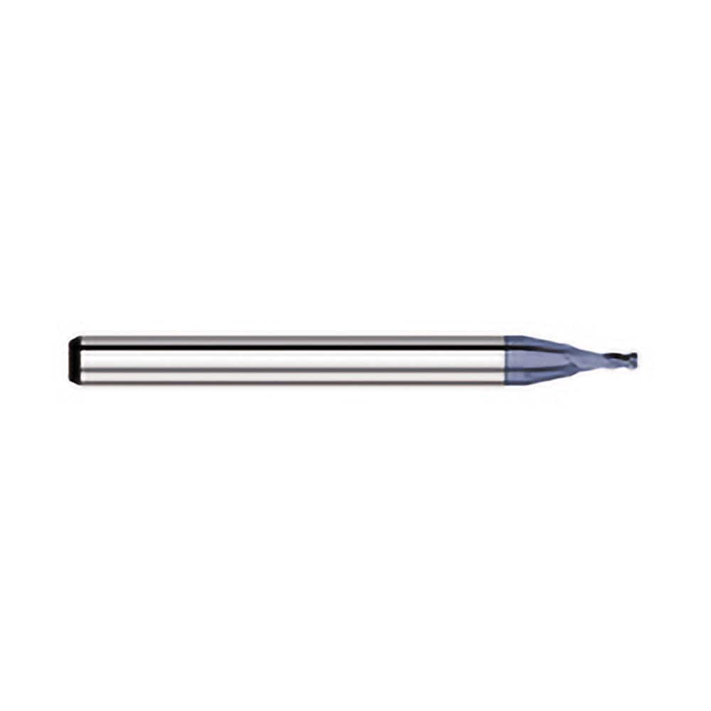 Corner Radius End Mill: 0.05″ Dia, 0.075″ LOC, 0.01″ Radius, 4 Flutes, Solid Carbide 1-1/2″ OAL, 1/8″ Shank Dia, 30 ° Helix, AlTiN Coated, Corner Radius End, Centercutting