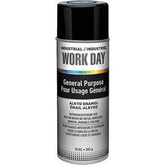 Krylon - Black, Gloss, Enamel Spray Paint - 9 to 13 Sq Ft per Can, 10 oz Container, Use on Ceramics, Glass, Metal, Plaster, Wood - Industrial Tool & Supply