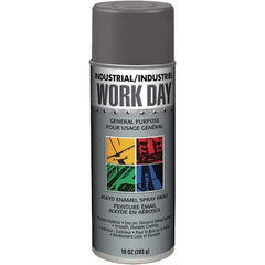 Krylon - Dark Gray, Gloss, Enamel Spray Paint - 9 to 13 Sq Ft per Can, 10 oz Container, Use on Ceramics, Glass, Metal, Plaster, Wood - Industrial Tool & Supply