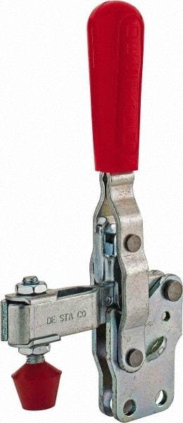De-Sta-Co - 375 Lb Holding Capacity, Vertical Handle, Manual Hold Down Toggle Clamp - 57° Handle Movement, 99° Bar Opening, U-Bar, Straight Base, Carbon Steel - Industrial Tool & Supply