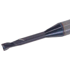 Iscar - 0.6mm, 0.9mm LOC, 4mm Shank Diam, 45mm OAL, 2 Flute, Solid Carbide Square End Mill - Single End, TiAlN Finish, Spiral Flute, 30° Helix, Right Hand Cut, Right Hand Flute - Industrial Tool & Supply