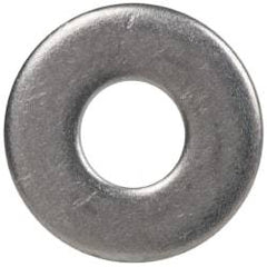 Made in USA - #6L Screw, Grade 300 Stainless Steel Standard Flat Washer - 0.156" ID x 3/8" OD, 0.036" Thick, Passivated Finish, Meets Military Specifications - Industrial Tool & Supply