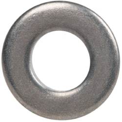 Made in USA - #8 Screw, Grade 300 Stainless Steel Standard Flat Washer - 0.188" ID x 3/8" OD, 0.065" Thick, Plain Finish, Meets Military Specifications - Industrial Tool & Supply