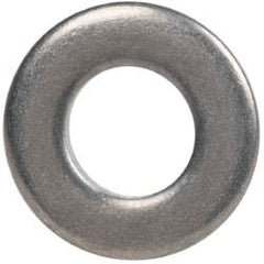 Made in USA - #8 Screw, Grade 300 Stainless Steel Standard Flat Washer - 0.188" ID x 3/8" OD, 0.065" Thick, Plain Finish, Meets Military Specifications - Industrial Tool & Supply