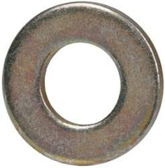 Made in USA - #8 Screw, Grade 1008/1010 Steel Standard Flat Washer - 0.188" ID x 3/8" OD, 0.042" Thick, Cadmium-Plated Finish, Meets Military Specifications - Industrial Tool & Supply
