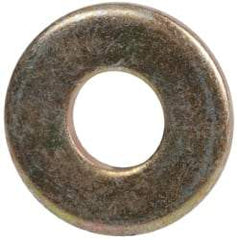 Made in USA - #8 Screw, Grade 1008/1010 Steel Standard Flat Washer - 0.188" ID x 0.438" OD, 0.06" Thick, Cadmium-Plated Finish, Meets Military Specifications - Industrial Tool & Supply