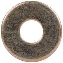 Made in USA - #8 Screw, Grade 1008/1010 Steel Standard Flat Washer - 0.188" ID x 1/2" OD, 0.06" Thick, Cadmium-Plated Finish, Meets Military Specifications - Industrial Tool & Supply