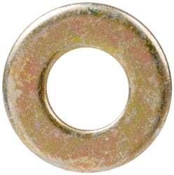Made in USA - #10 Screw, Grade 1008/1010 Steel Standard Flat Washer - 0.219" ID x 0.438" OD, 0.042" Thick, Cadmium-Plated Finish, Meets Military Specifications - Industrial Tool & Supply