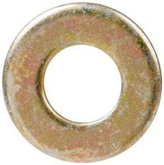Made in USA - #10 Screw, Grade 1008/1010 Steel Standard Flat Washer - 0.219" ID x 0.438" OD, 0.042" Thick, Cadmium-Plated Finish, Meets Military Specifications - Industrial Tool & Supply