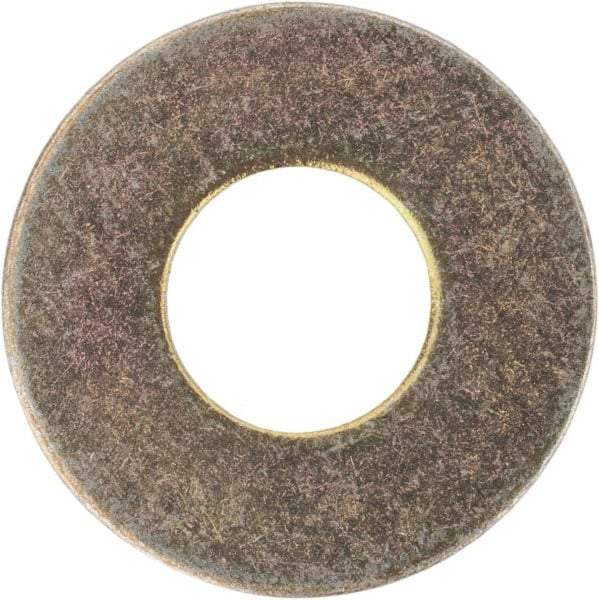 Made in USA - #10 Screw, Grade 1008/1010 Steel Standard Flat Washer - 1/4" ID x 0.562" OD, 0.03" Thick, Cadmium-Plated Finish, Meets Military Specifications - Industrial Tool & Supply
