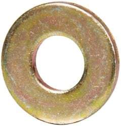 Made in USA - #10 Screw, Grade 1008/1010 Steel Standard Flat Washer - 1/4" ID x 0.562" OD, 0.06" Thick, Cadmium-Plated Finish, Meets Military Specifications - Industrial Tool & Supply