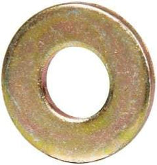 Made in USA - #10 Screw, Grade 1008/1010 Steel Standard Flat Washer - 1/4" ID x 0.562" OD, 0.06" Thick, Cadmium-Plated Finish, Meets Military Specifications - Industrial Tool & Supply