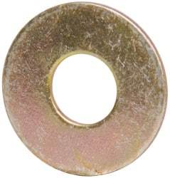 Made in USA - #10 Screw, Grade 1008/1010 Steel Standard Flat Washer - 1/4" ID x 5/8" OD, 0.03" Thick, Cadmium-Plated Finish, Meets Military Specifications - Industrial Tool & Supply