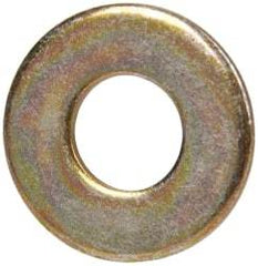 Made in USA - 1/4" Screw, Grade 1008/1010 Steel Standard Flat Washer - 0.281" ID x 5/8" OD, 0.06" Thick, Cadmium-Plated Finish, Meets Military Specifications - Industrial Tool & Supply