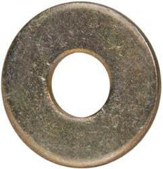 Made in USA - 1/4" Screw, Grade 1008/1010 Steel Standard Flat Washer - 0.281" ID x 0.734" OD, 0.06" Thick, Cadmium-Plated Finish, Meets Military Specifications - Industrial Tool & Supply