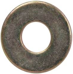 Made in USA - 1/4" Screw, Grade 1008/1010 Steel Standard Flat Washer - 0.312" ID x 0.734" OD, 0.06" Thick, Cadmium-Plated Finish, Meets Military Specifications - Industrial Tool & Supply