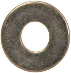 Made in USA - 1/4" Screw, Grade 1008/1010 Steel Standard Flat Washer - 0.312" ID x 0.734" OD, 0.06" Thick, Cadmium-Plated Finish, Meets Military Specifications - Industrial Tool & Supply
