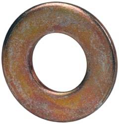 Made in USA - 3/8" Screw, Grade 1008/1010 Steel Standard Flat Washer - 0.406" ID x 0.812" OD, 0.06" Thick, Cadmium-Plated Finish, Meets Military Specifications - Industrial Tool & Supply