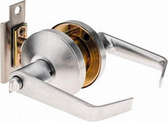 Falcon - Medium Duty Entry Lever Lockset - 2-3/4" Back Set, For Best/ Falcon I/C-Core Cylinder, Satin Chrome Finish - Industrial Tool & Supply