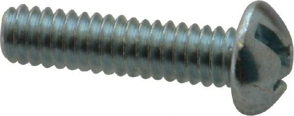 Value Collection - 1/4-20 UNC, 1" Length Under Head Slotted/Phillips Drive Machine Screw - Round Head, Grade J82 Steel, Zinc-Plated Finish, Without Washer - Industrial Tool & Supply