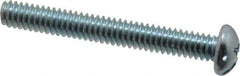 Value Collection - 1/4-20 UNC, 2" Length Under Head Slotted/Phillips Drive Machine Screw - Round Head, Grade J82 Steel, Zinc-Plated Finish, Without Washer - Industrial Tool & Supply