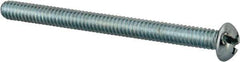Value Collection - 1/4-20 UNC, 3" Length Under Head Slotted/Phillips Drive Machine Screw - Round Head, Grade J82 Steel, Zinc-Plated Finish, Without Washer - Industrial Tool & Supply