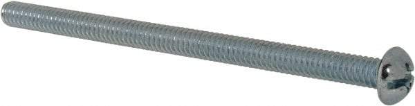 Value Collection - 1/4-20 UNC, 4" Length Under Head Slotted/Phillips Drive Machine Screw - Round Head, Grade J82 Steel, Zinc-Plated Finish, Without Washer - Industrial Tool & Supply