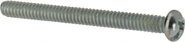 Value Collection - #10-24 UNC, 2" Length Under Head Slotted/Phillips Drive Machine Screw - Round Head, Grade J82 Steel, Zinc-Plated Finish, Without Washer - Industrial Tool & Supply