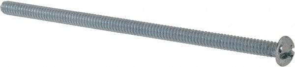 Value Collection - #10-24 UNC, 4" Length Under Head Slotted/Phillips Drive Machine Screw - Round Head, Grade 2 Steel, Zinc-Plated Finish, Without Washer - Industrial Tool & Supply