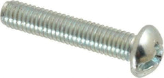Value Collection - #10-32 UNF, 1" Length Under Head Slotted/Phillips Drive Machine Screw - Round Head, Grade J82 Steel, Zinc-Plated Finish, Without Washer - Industrial Tool & Supply