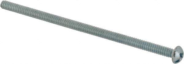 Value Collection - #6-32 UNC, 3" Length Under Head Slotted/Phillips Drive Machine Screw - Round Head, Grade J82 Steel, Zinc-Plated Finish, Without Washer - Industrial Tool & Supply