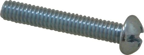 Value Collection - #8-32 UNC, 1" Length Under Head Slotted/Phillips Drive Machine Screw - Round Head, Grade 2 Steel, Zinc-Plated Finish, Without Washer - Industrial Tool & Supply