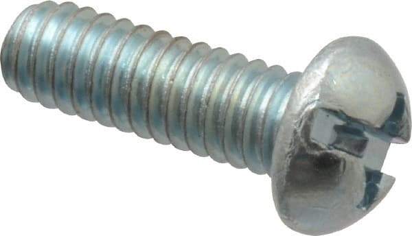 Value Collection - #8-32 UNC, 1/2" Length Under Head Slotted/Phillips Drive Machine Screw - Round Head, Grade 2 Steel, Zinc-Plated Finish, Without Washer - Industrial Tool & Supply