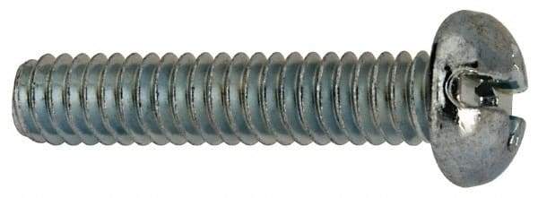 Value Collection - 1/4-20 UNC, 1-1/4" Length Under Head Slotted/Phillips Drive Machine Screw - Round Head, Grade J82 Steel, Zinc-Plated Finish, Without Washer - Industrial Tool & Supply
