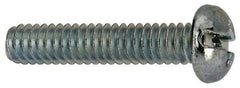 Value Collection - 1/4-20 UNC, 1-1/4" Length Under Head Slotted/Phillips Drive Machine Screw - Round Head, Grade J82 Steel, Zinc-Plated Finish, Without Washer - Industrial Tool & Supply