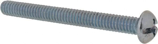 Value Collection - 1/4-20 UNC, 2-1/2" Length Under Head Slotted/Phillips Drive Machine Screw - Round Head, Grade J82 Steel, Zinc-Plated Finish, Without Washer - Industrial Tool & Supply