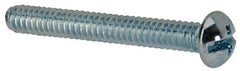 Value Collection - #10-24 UNC, 1-1/2" Length Under Head Slotted/Phillips Drive Machine Screw - Round Head, Grade J82 Steel, Zinc-Plated Finish, Without Washer - Industrial Tool & Supply