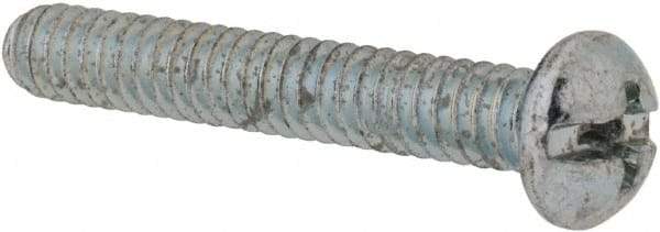 Value Collection - #10-24 UNC, 1-1/4" Length Under Head Slotted/Phillips Drive Machine Screw - Round Head, Grade 2 Steel, Zinc-Plated Finish, Without Washer - Industrial Tool & Supply