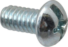 Value Collection - 1/4-20 UNC, 1/2" Length Under Head Slotted/Phillips Drive Machine Screw - Round Head, Grade 2 Steel, Zinc-Plated Finish, Without Washer - Industrial Tool & Supply