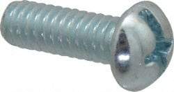 Value Collection - 1/4-20 UNC, 3/4" Length Under Head Slotted/Phillips Drive Machine Screw - Round Head, Grade J82 Steel, Zinc-Plated Finish, Without Washer - Industrial Tool & Supply