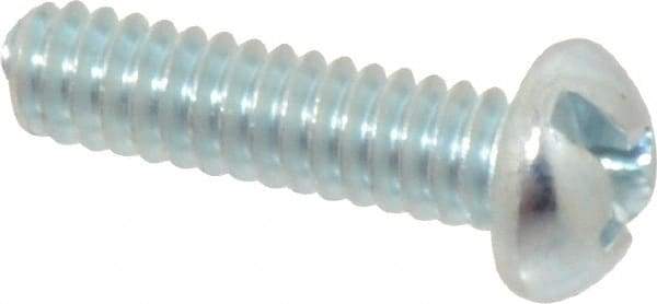 Value Collection - #10-24 UNC, 3/4" Length Under Head Slotted/Phillips Drive Machine Screw - Round Head, Grade J82 Steel, Zinc-Plated Finish, Without Washer - Industrial Tool & Supply