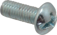 Value Collection - #10-32 UNF, 1/2" Length Under Head Slotted/Phillips Drive Machine Screw - Round Head, Grade J82 Steel, Zinc-Plated Finish, Without Washer - Industrial Tool & Supply