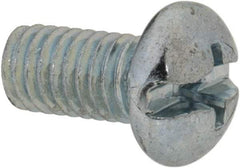 Value Collection - #10-32 UNF, 3/8" Length Under Head Slotted/Phillips Drive Machine Screw - Round Head, Grade 2 Steel, Zinc-Plated Finish, Without Washer - Industrial Tool & Supply