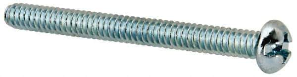 Value Collection - #6-32 UNC, 1-1/2" Length Under Head Slotted/Phillips Drive Machine Screw - Round Head, Grade J82 Steel, Zinc-Plated Finish, Without Washer - Industrial Tool & Supply