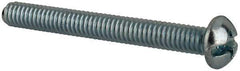 Value Collection - #8-32 UNC, 1-1/2" Length Under Head Slotted/Phillips Drive Machine Screw - Round Head, Grade J82 Steel, Zinc-Plated Finish, Without Washer - Industrial Tool & Supply