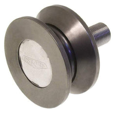 Osborn International - 4-1/2" Roller Diam x 2" Width, 1-1/4" Stud Diam x 2-1/2" Length, V Grooved Concentric Stud - Steel, 1-3/4" Thread Length, 1-1/4-12 Thread, 4-1/2" OAL, 13,700 Lb Dynamic Cap - Industrial Tool & Supply